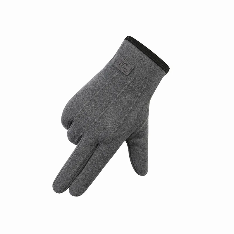 Новые модные мужские перчатки Grace, женские зимние Винтажные теплые ветрозащитные перчатки для вождения с сенсорным экраном и варежками на весь палец Оптом