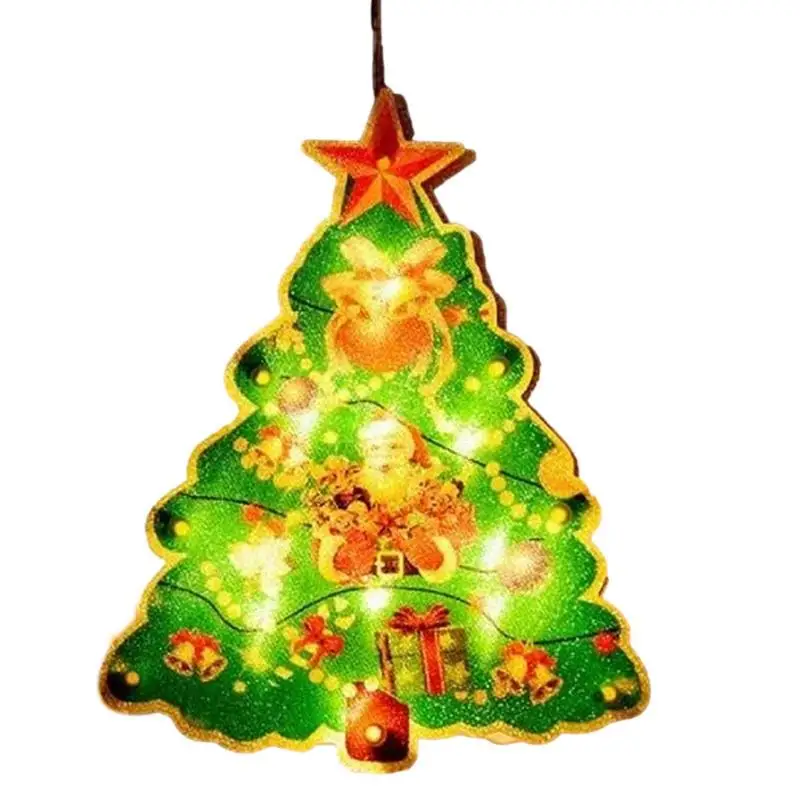Подсветка силуэта окна с присоской, светодиодная рождественская подсветка, Декор для праздника, Украшение стекла внутренней стены, двери.