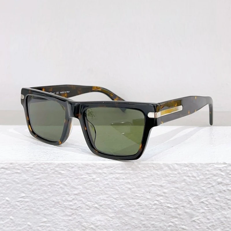 Классические солнцезащитные очки в черепаховом стиле для мужчин, солнцезащитные очки в стиле Хай-стрит, Лето 2023, Квадратные Ацетатные солнечные очки ручной работы, мужские оттенки