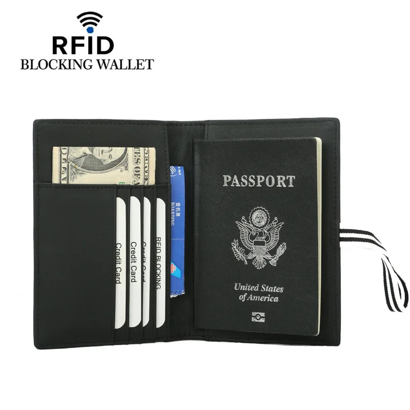 2023New Многофункциональная сумка Для карт из Воловьей Кожи Первого Слоя RFID Для Паспорта Из кожи - Это Европейский и Американский Ретро-набор сертификатов-карточек Изображение 1 
