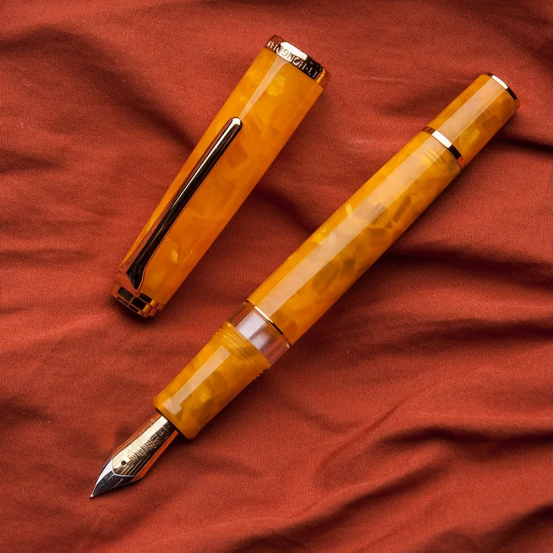 Подлинная Hongdian N1s Высококачественная Простая Поршневая Чернильная Ручка Из Иридиево-Золотой Смолы Ef 0,5 мм Авторучка Для Офисных Студентов, Подарки Для Каллиграфии