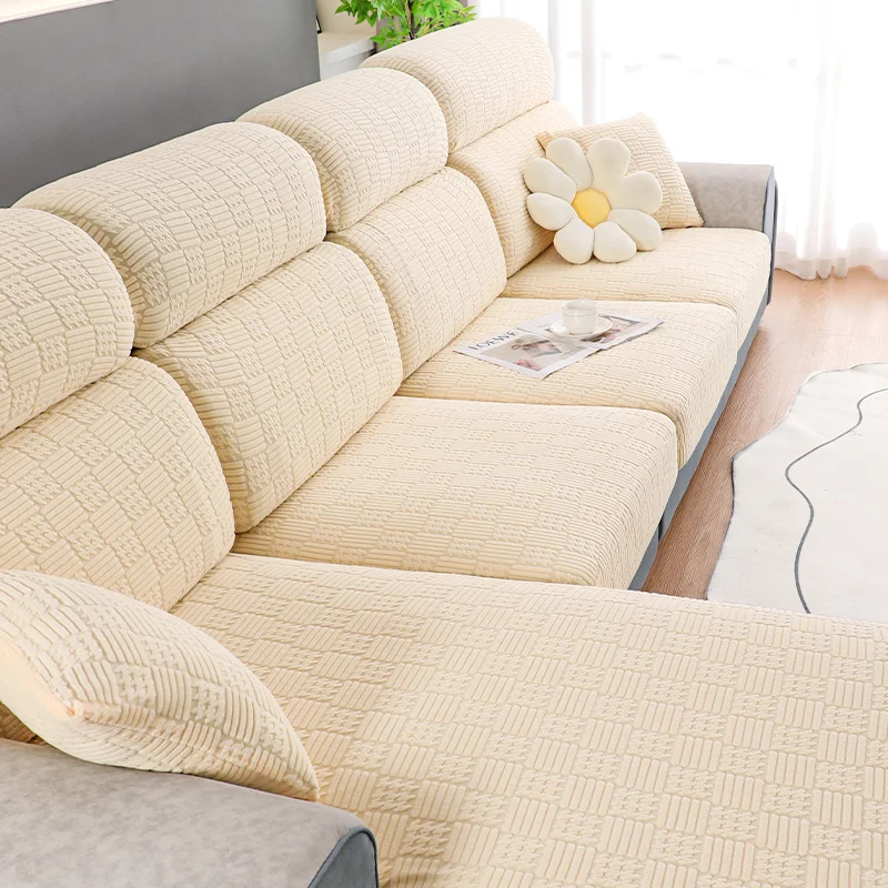 Чехол для стула, дивана, эластичный материал, однотонная защитная пленка, длинный рукав, L-образная ткань 966-01-23