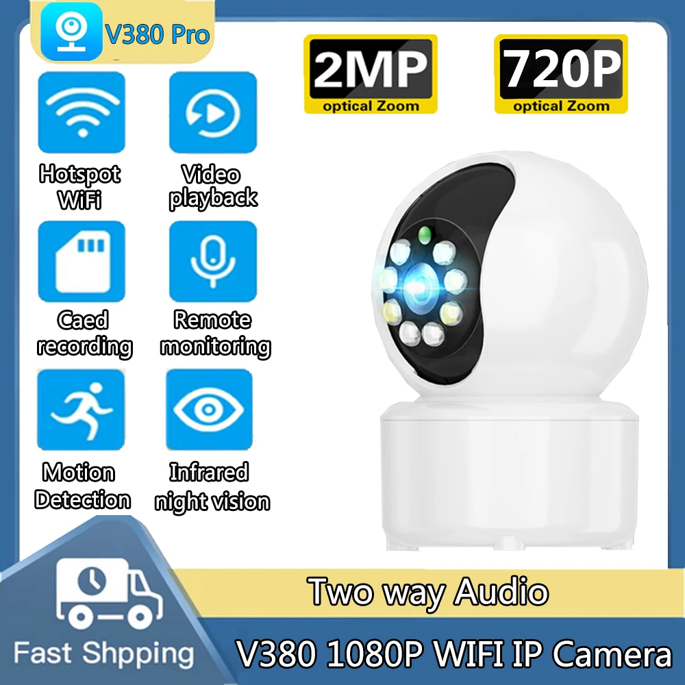 Внутренняя Wi-Fi Камера 360 ° Беспроводная внутренняя IP-Камера 720P 1080P Домашняя Безопасность Видеонаблюдение Мобильное приложение удаленного Мониторинга V380 Pro