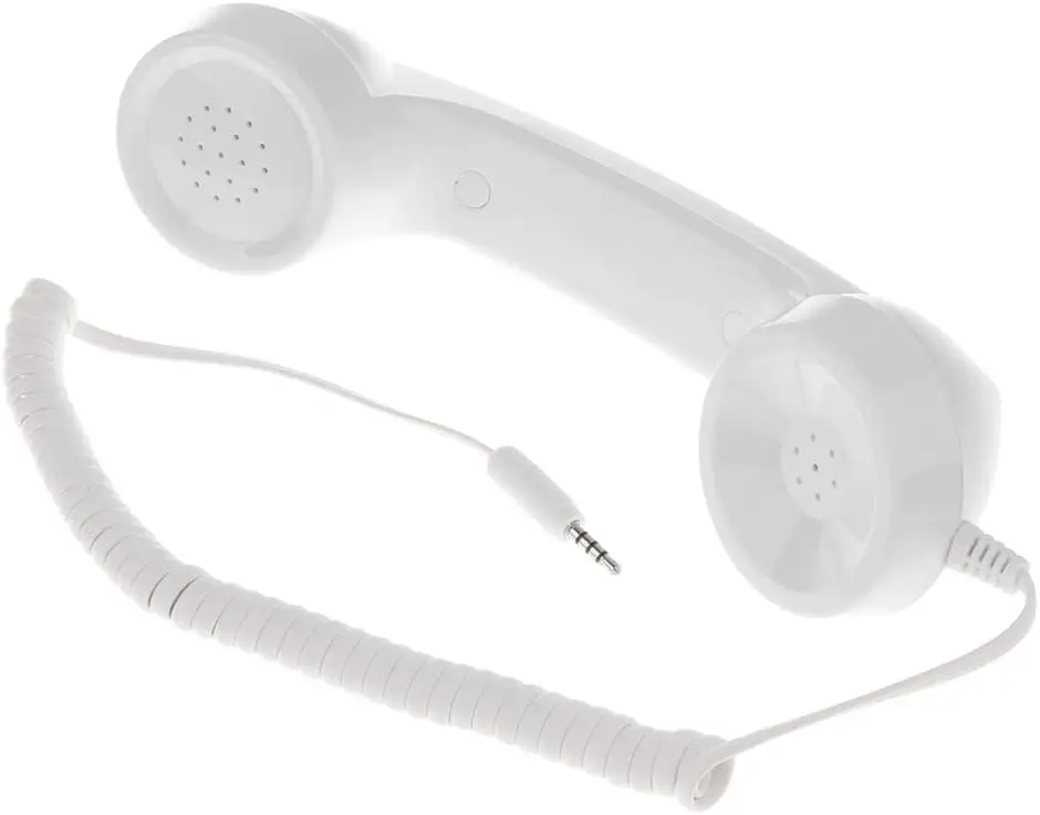 Портативная телефонная трубка, Ретро-приемники для телефонных трубок 3,5 мм для мобильных телефонов, белый, 20x6x5 см