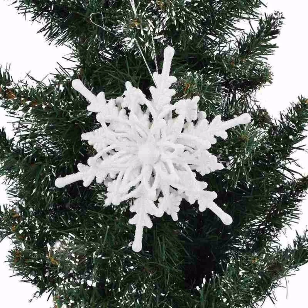 Рождественские украшения, Искусственные Пластиковые снежинки, 12 см, Рождественская елка, Подвеска для украшения Рождественской вечеринки, Свадебные подарки