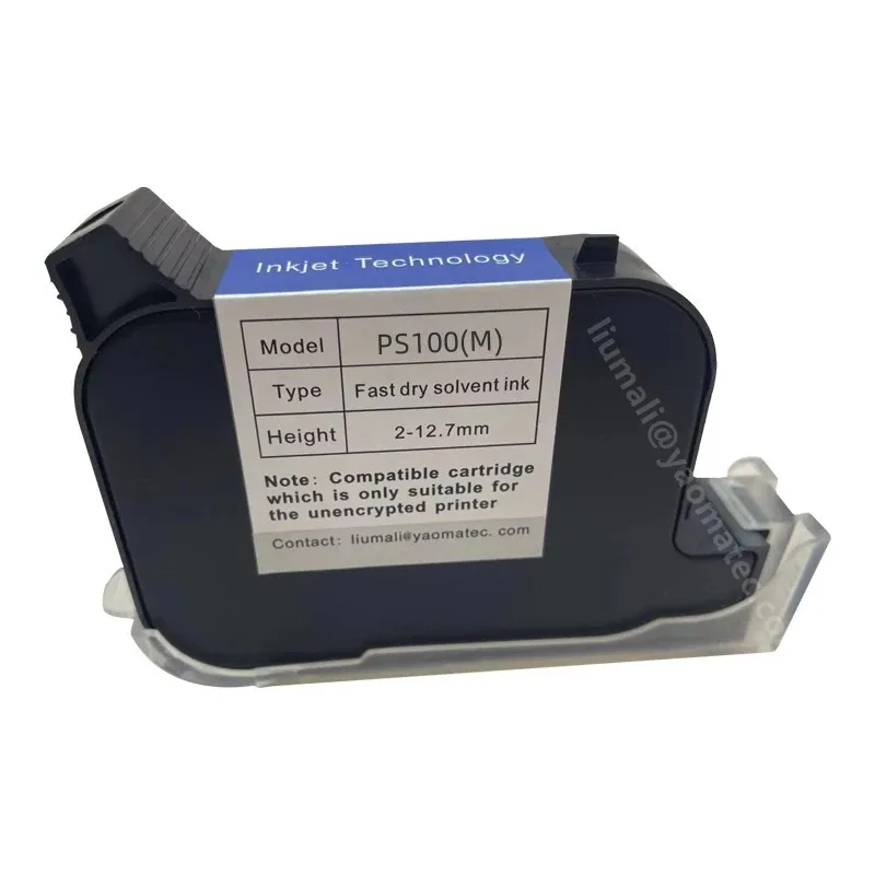 YAOMATEC PS100 (M) 600 точек на дюйм 12,7 мм Ручной термопринтер для струйной печати Быстросохнущий Экосольвентный Чернильный Картридж