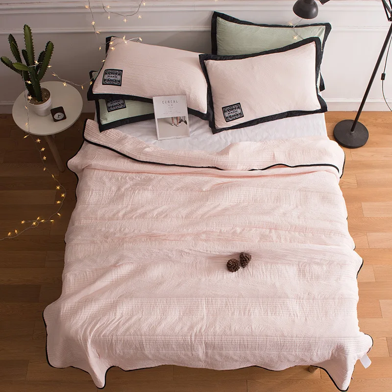 Летнее моющееся тонкое одеяло, приятное для кожи, дышащее, мягкое и комфортное, двуспальная кровать, однотонное летнее прохладное одеяло большого размера