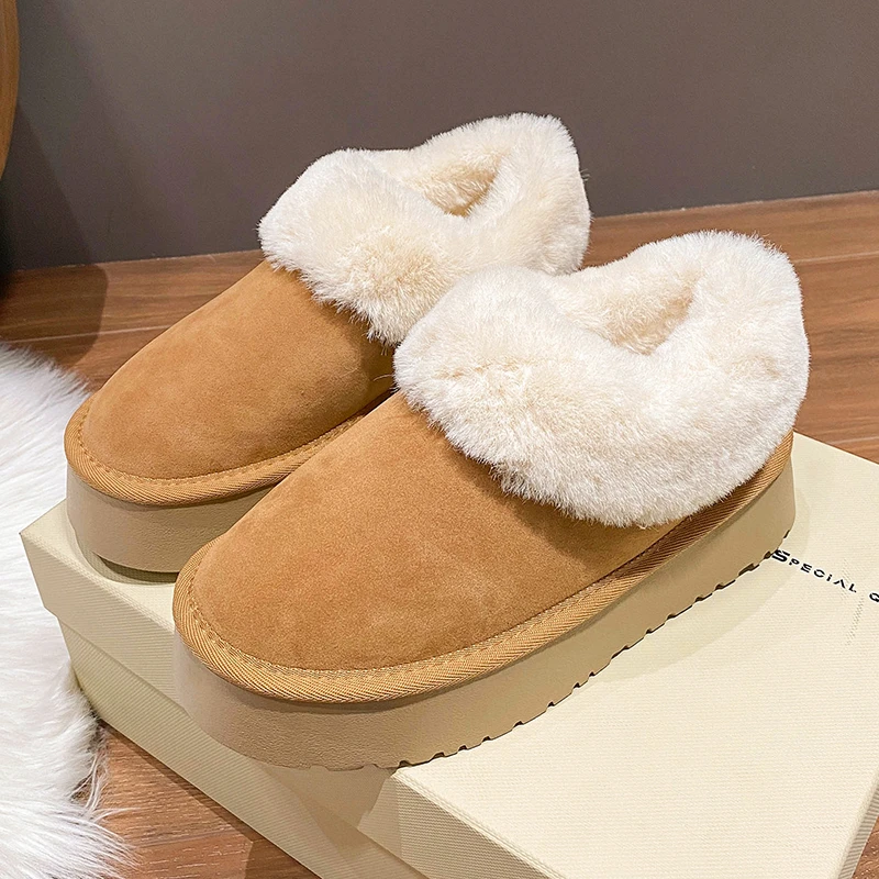 2023 Зимние ботинки из овечьей шерсти с противоскользящим покрытием, женские мини-полусапожки, теплая зимняя утепленная женская обувь Botas Mujer